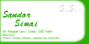 sandor simai business card